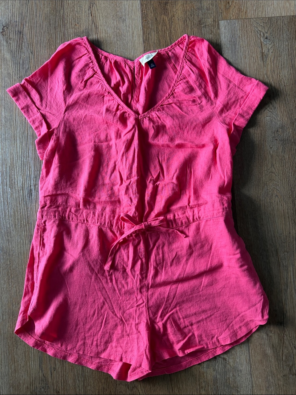 Universal Thread Hot Pink V-Neck Tie-Waist jumper